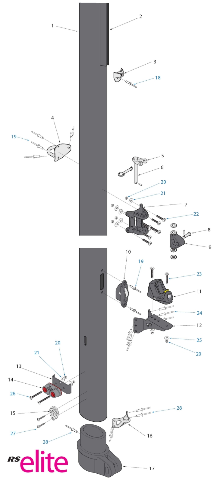 RS Elite Spar Parts - Lower Mast Parts