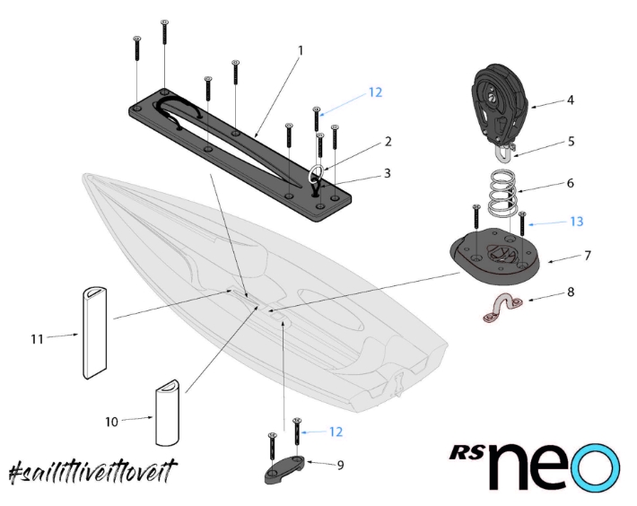 RS Neo Hull Parts - Daggerboard Case Area