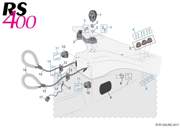 RS400 Hull Parts - Thwart Area (central console)