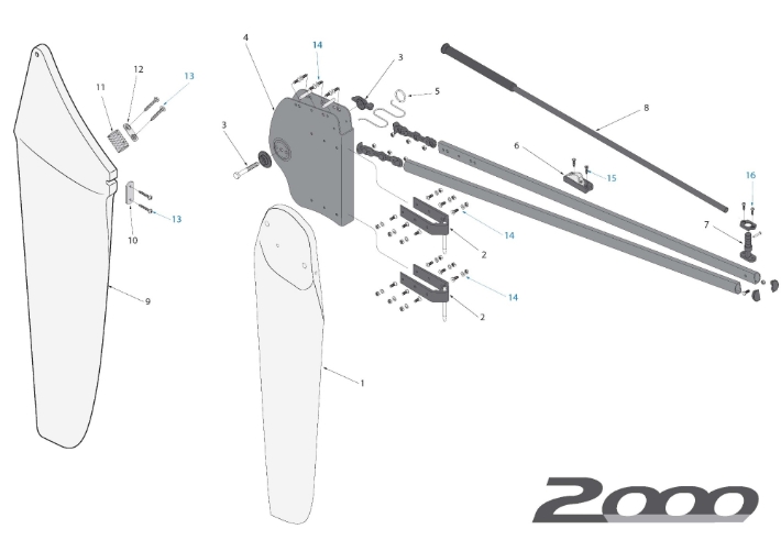 2000 Parts - Rudderstock & Foils