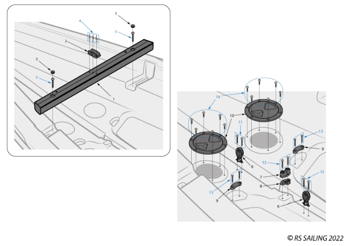 RS Toura Hull Parts - Front Beam