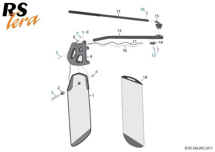 RS Tera Parts - Rudder Stock & Foils