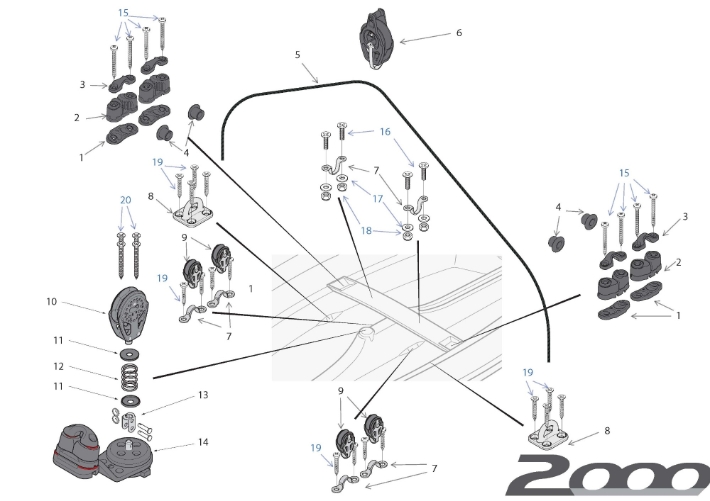 2000 Hull Parts - Thwart Area