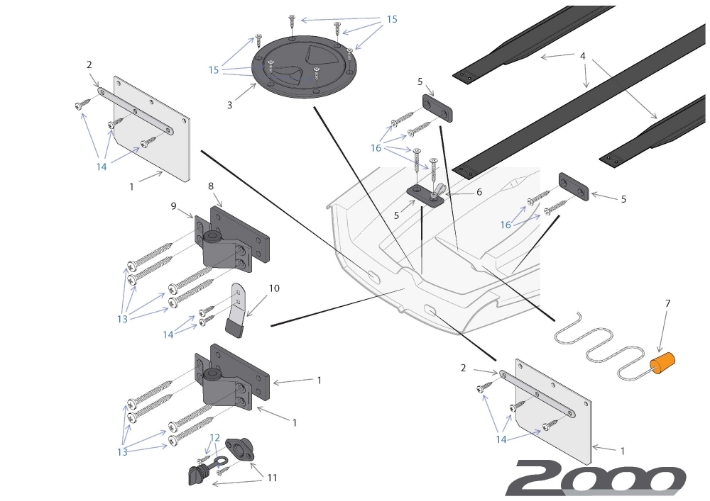 2000 Hull Parts - Transom Area